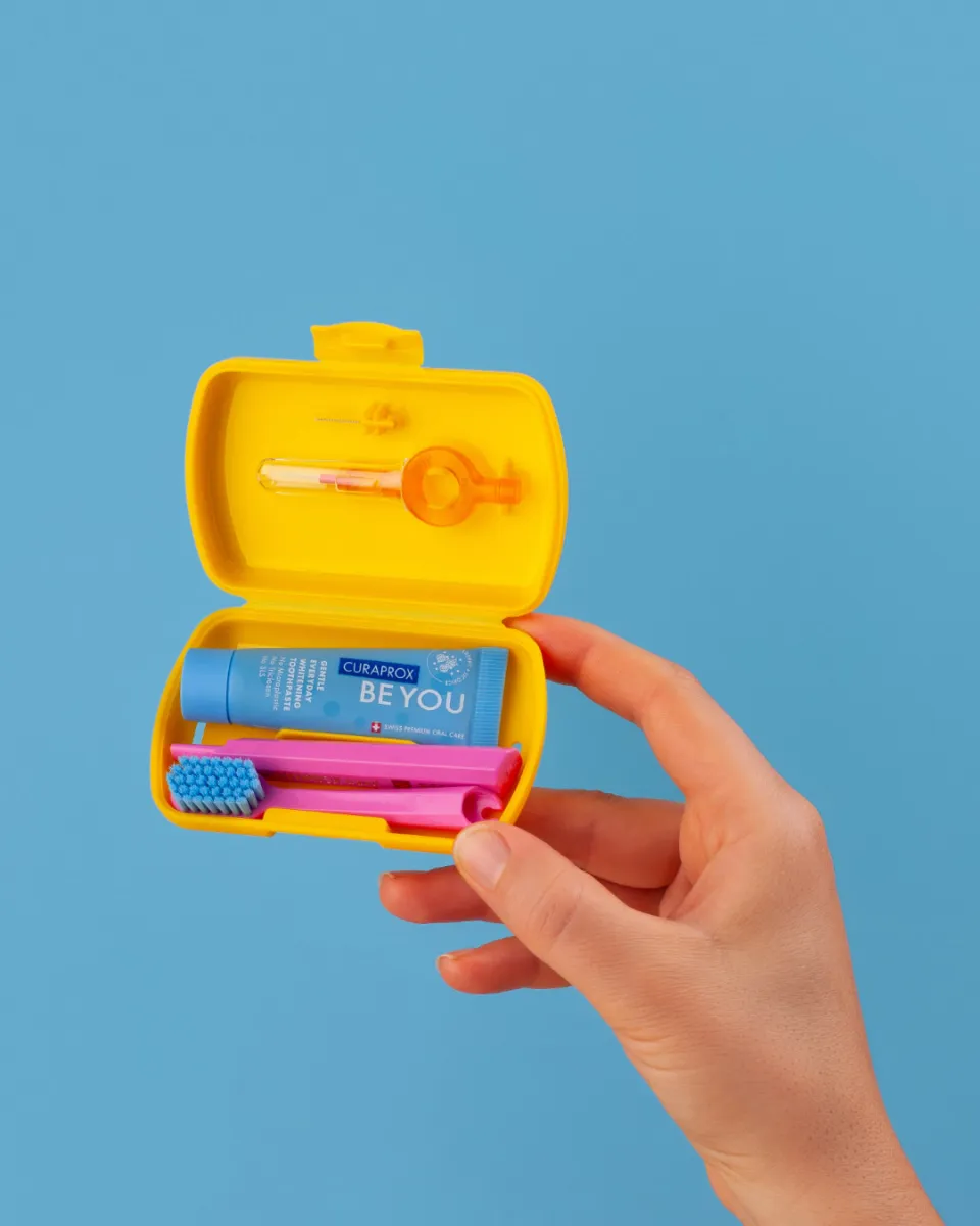 Yellow Travel Toothbrush Set Yellow Travel Toothbrush Set