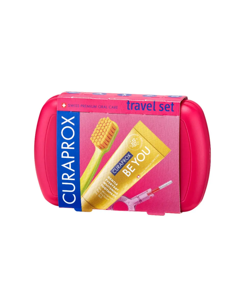 Red Travel Toothbrush Set