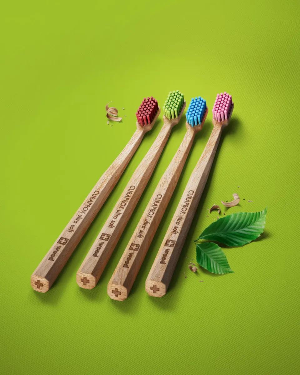 The first Curaprox wooden toothbrush