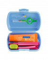 Blue Travel Toothbrush Set