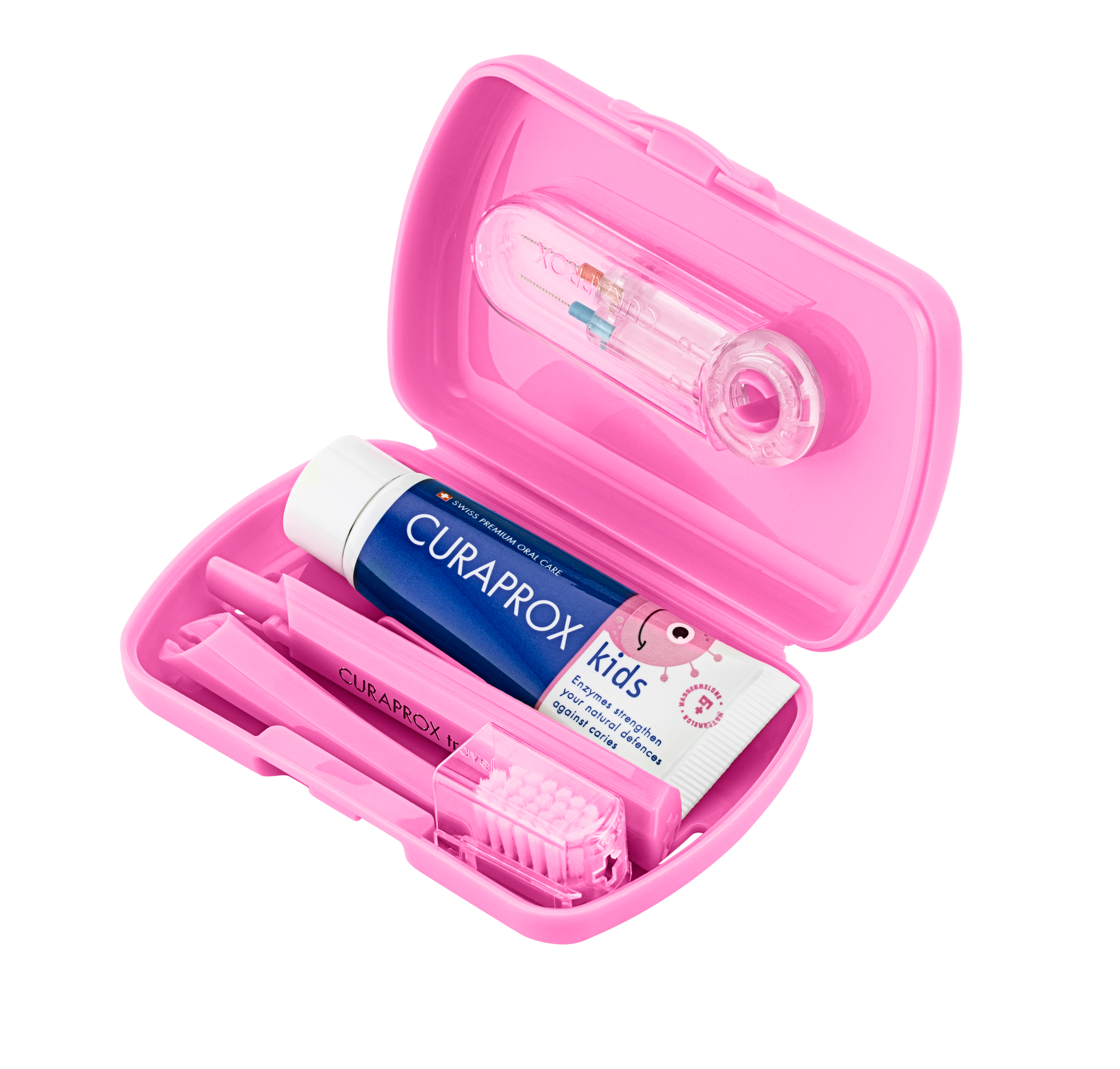 73360802_Productshot_Travel_set_Kids travel set_Pink_Open_Side