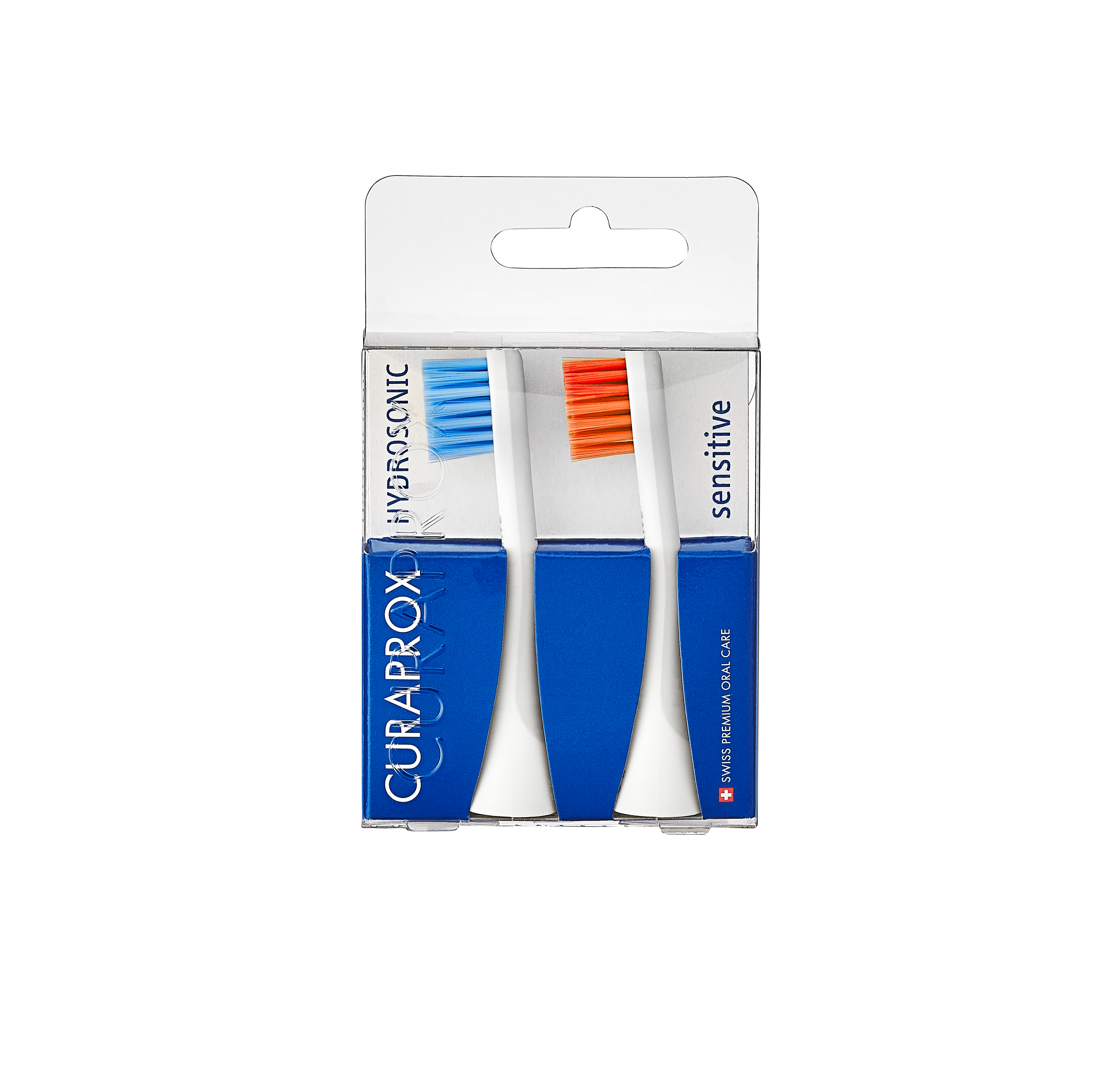 73349369_Packshot_Hydrosonic_Brush head_Sensitive_Duo-pack_Blue_Orange_Front