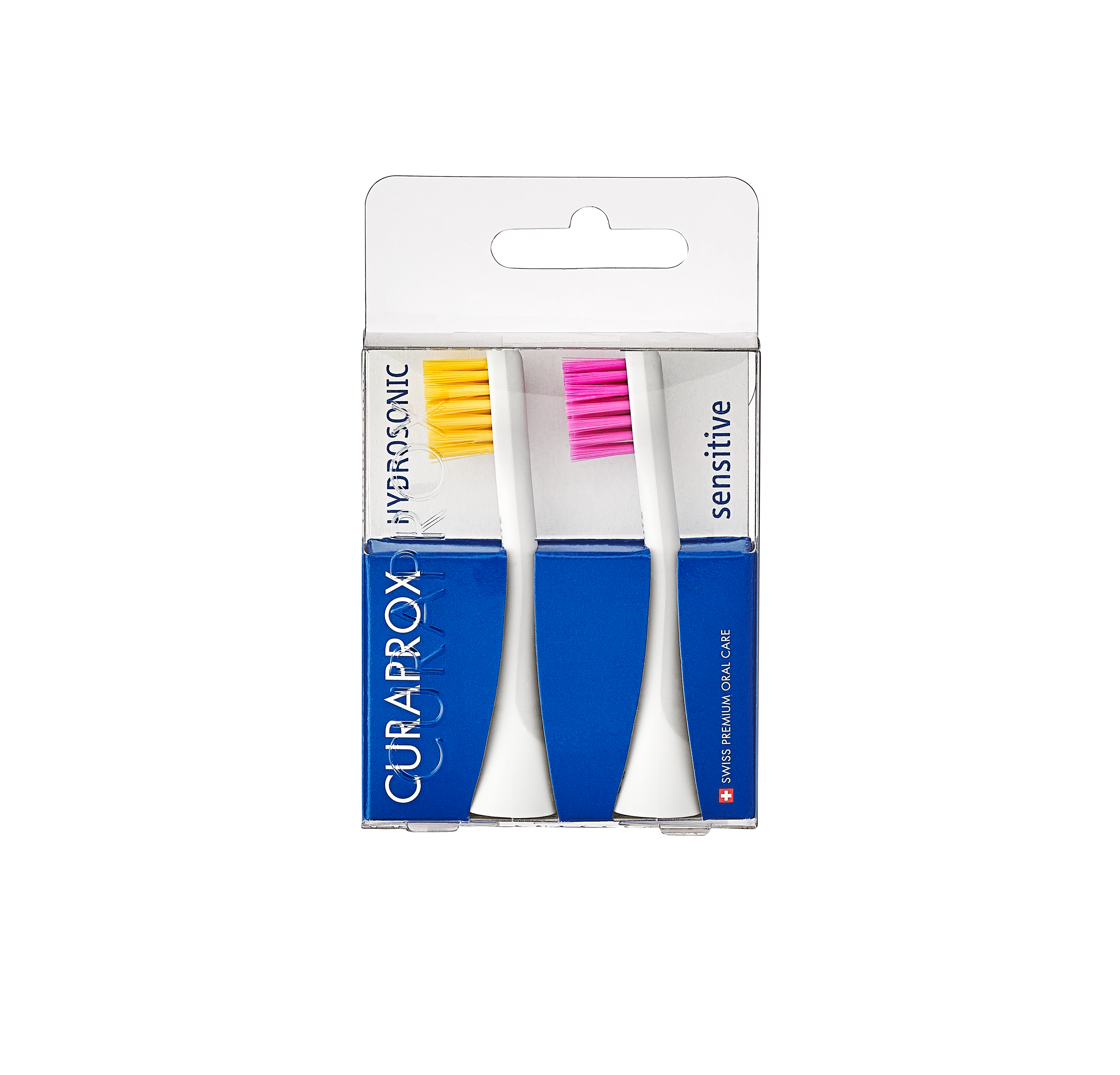 73349372_Packshot_Hydrosonic_Brush head_Sensitive_Duo-pack_Pink_Yellow_Front