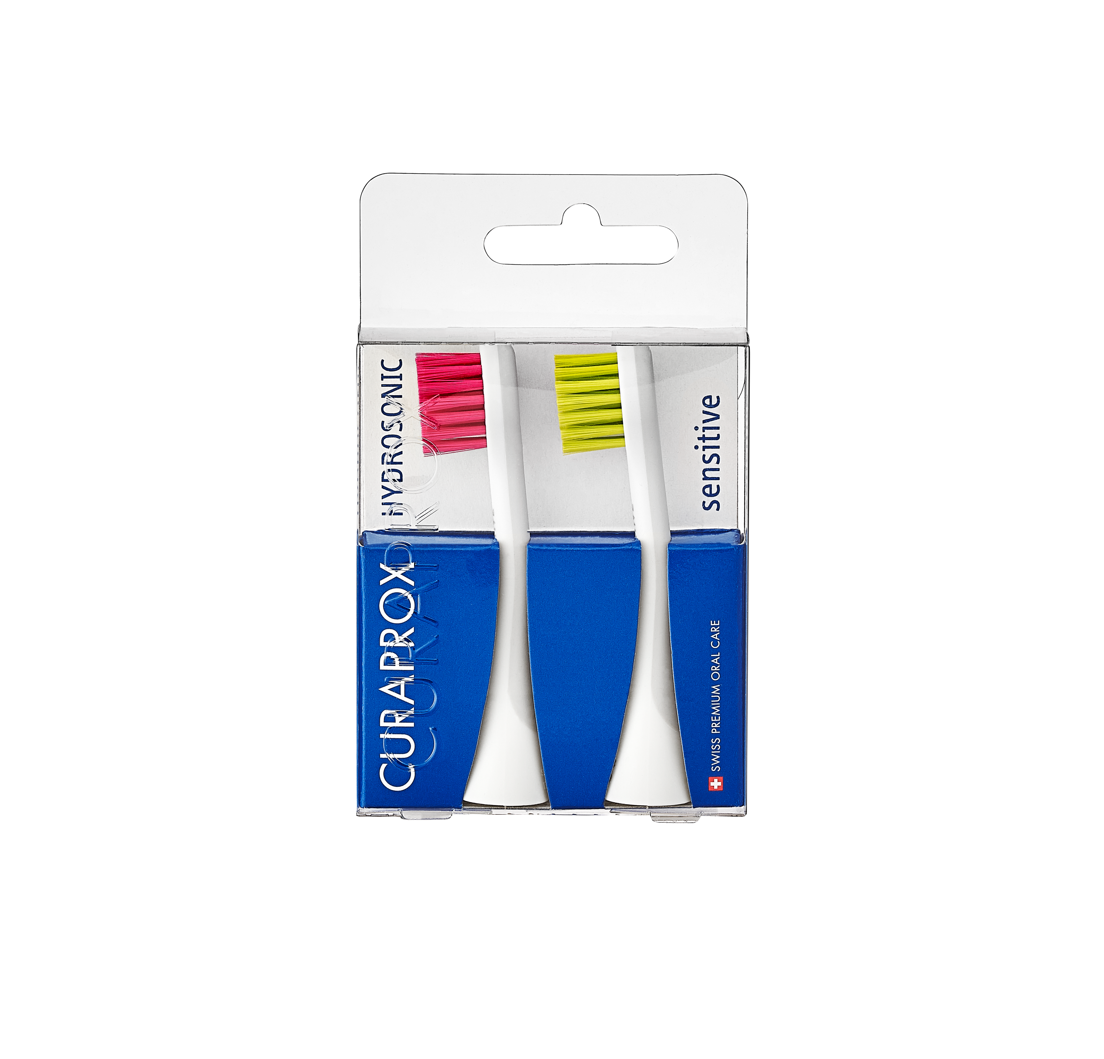 73349371_Packshot_Hydrosonic_Brush head_Sensitive_Duo-pack_Magenta_Green_Front